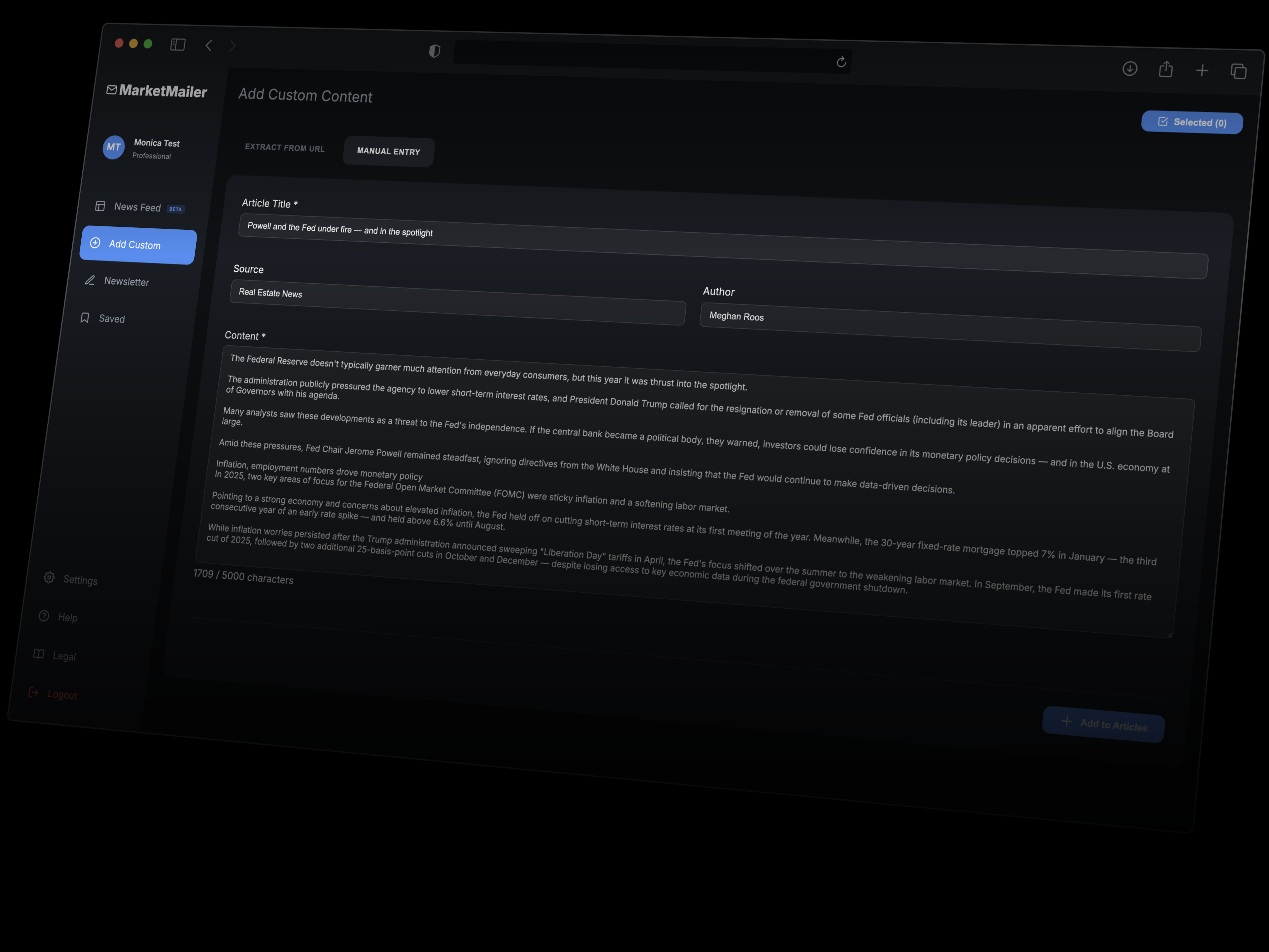 Import custom articles